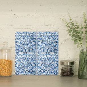 Blå solros med graderna William Morris Kakelplatta