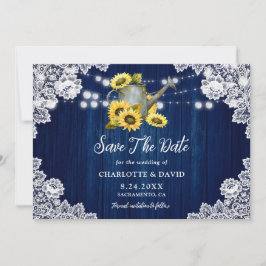 Blå solrosblomma Snöre-vatten kan Bröllop Spara Datumet