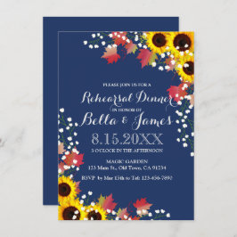 Blå solrosliknande middagskort inbjudningar