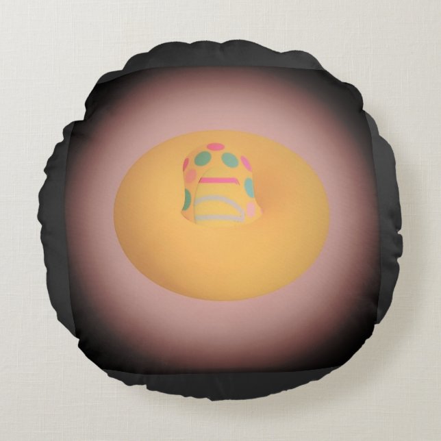 Blå som en solstrålskonstruktion rund kudde (Framsidan)