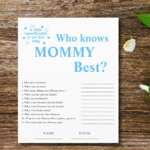 Blå som känner Mamma Best Baby Shower Game