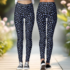 Blå sommarbaljor av blåbär i Mönster Leggings