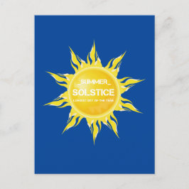 Blå sommarsolstånd årets längsta dag vykort