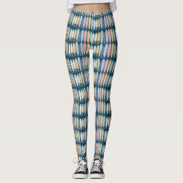 Blå sommarsurfbrädor leggings