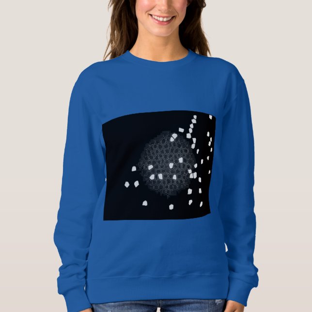 Blå söndertrasad sweatshirt t shirt (Framsida)