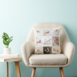 blå söt donat 1:a födelsedag multifoto kudde<br><div class="desc">Söt blå donut fotokollage från första födelsedag. Modern text-design för skript. En del av en samling.</div>