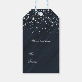 Blå & Sparkle Stjärnor Elegant Glamour Förmån Presentetikett