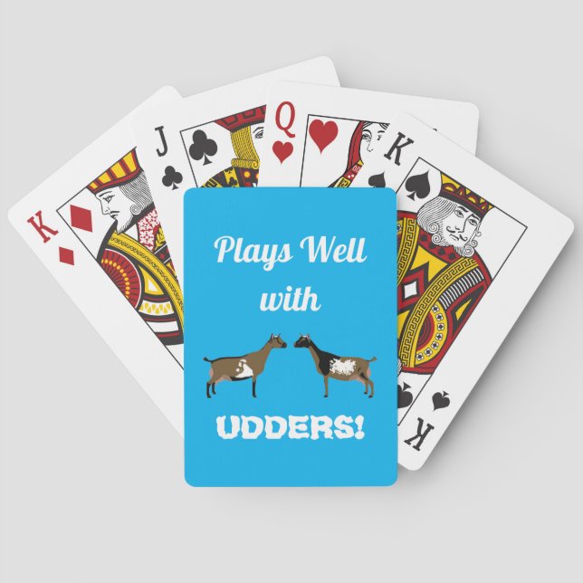 Blå spelar väl med Udders - nigerianska dvärggette Casinokort (Baksidan)