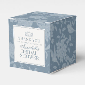 Blå Spetsdoft Vintage Blommig Bröllopsdusch Presentaskar