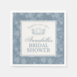 Blå spetsdoily vintage blombröllopsdusch pappersservett