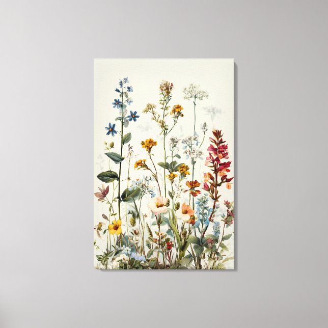Blå Spike Vildblomsbukett Canvastryck (Framsida)