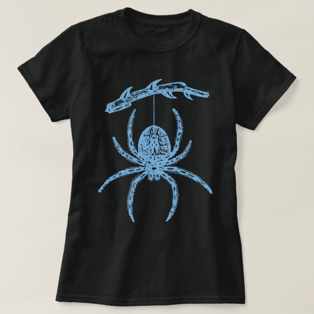 Blå spindelvinkling från Gren T-Shirt (Design framsida)