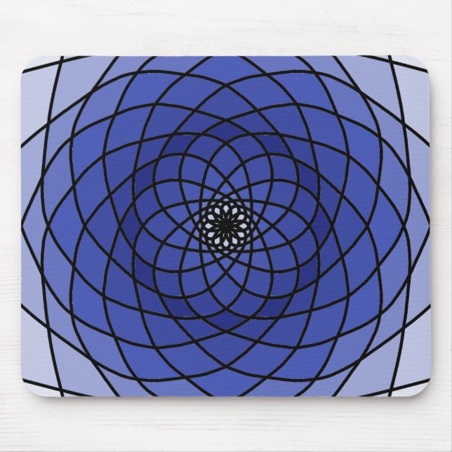 Blå Spiral Mandala Musmatta (Framsidan)