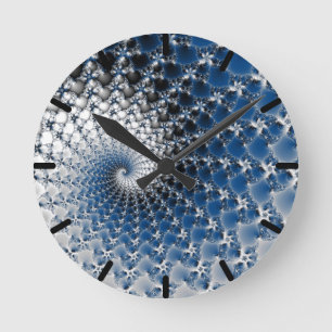 Blå Spiral Rund Klocka