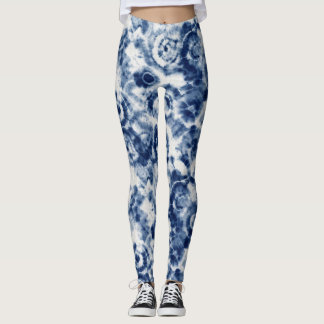 Blå Spiral Tie Dye Leggings