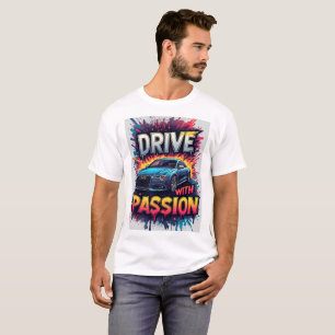 🔥 Blå sportbil kör med passion konst T Shirt