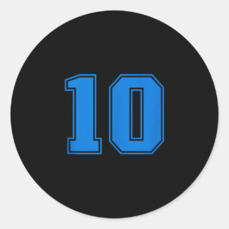 Blå sportsteam enhet nummer #10 ärmlös tanke runt klistermärke