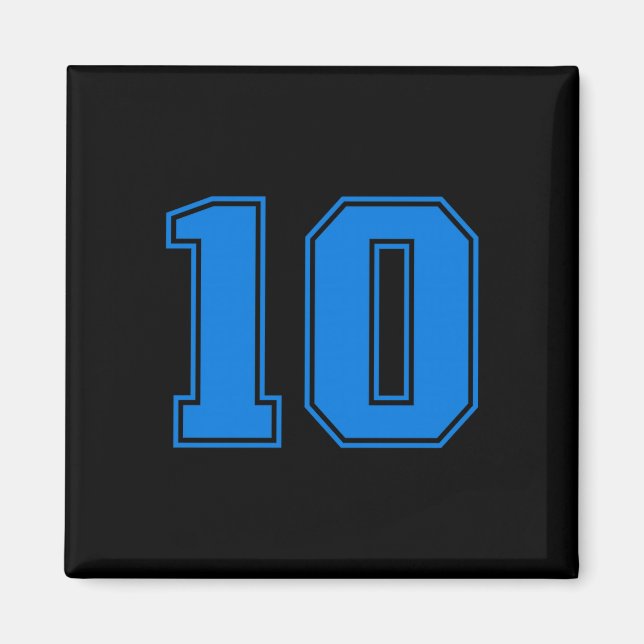 Blå sportsteam enhet nummer #10 premium tri-blend  magnet (Framsidan)