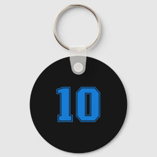 Blå sportsteam enhet nummer #10 premium tri-blend  nyckelring
