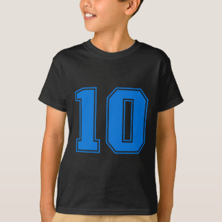 Blå sportsteam enhet nummer #10 premium tri-blend  t shirt
