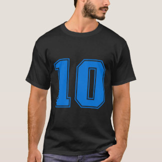 Blå sportsteam enhet nummer #10 premium tri-blend  t shirt