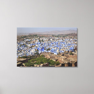 Blå staden sedd från Mehrangarh Fort / Jodhpur, Canvastryck