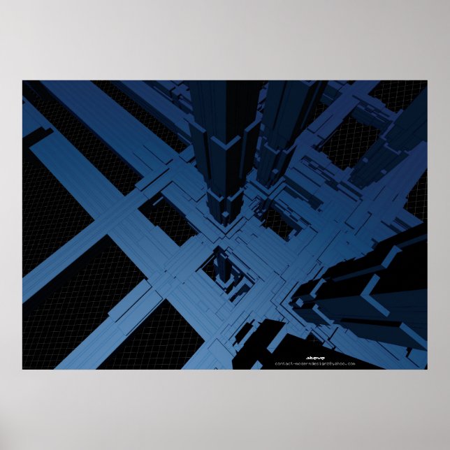 blå stadsväg ovanför poster (Framsidan)