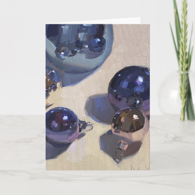 Blå stålkort - tomt julkort kort (Framsida)