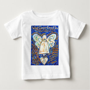 Blå &stämpel; Guld Cancer Angel - stor T Shirt