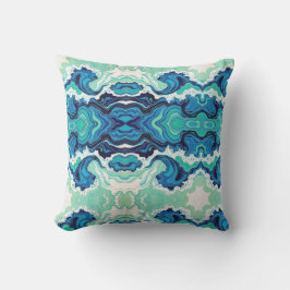 Blå Stänk 1 - Utomhus Dekorativ kudde