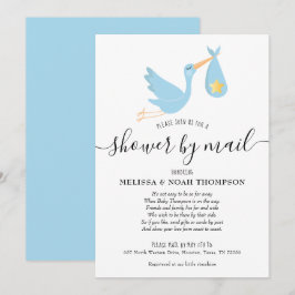 Blå stänk från fjärran via post inbjudningar