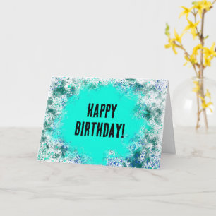 Blå stänk målarfödelsedagskort kort
