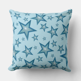 Blå staplar, fyrkantig blek, blå bakåt kudde