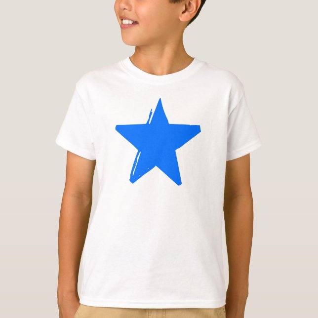 blå STAR vit t-shirt (Framsida)