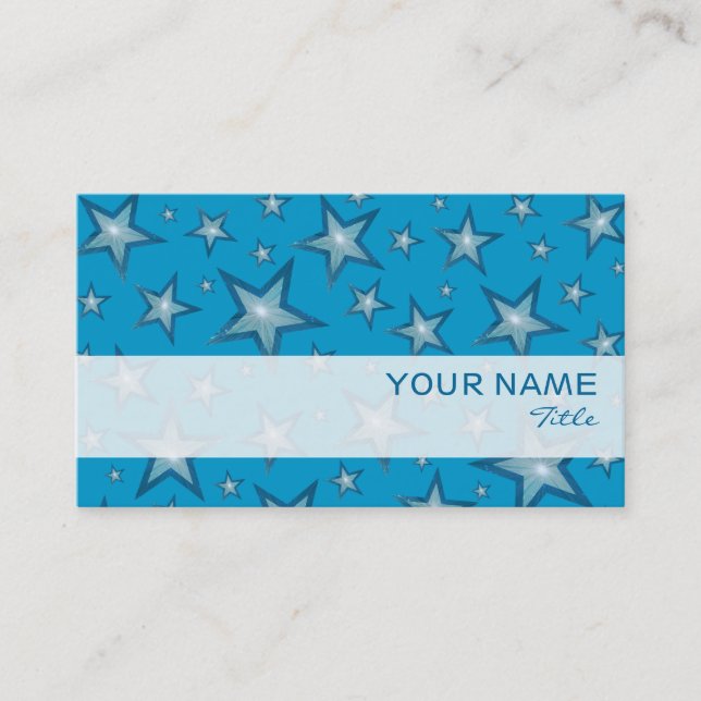 Blå Stars rand-visitkortsmall Visitkort (Framsida)
