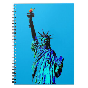 Blå staty av Lady Liberty Anteckningsbok