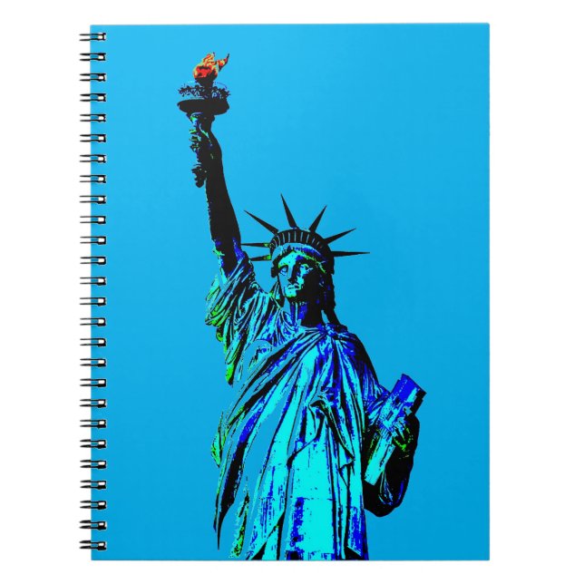 Blå staty av Lady Liberty Anteckningsbok (Framsidan)
