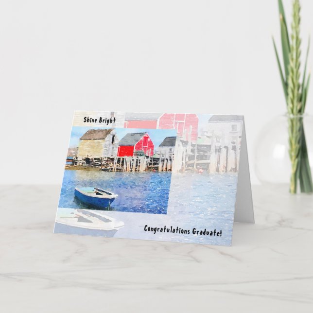 Blå Sten-fiskesynor Studenten Kort (Framsida)