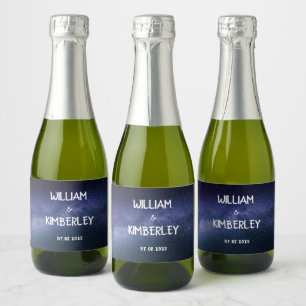 Blå stenar Himlar Galaxy Elegant bröllop