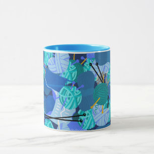 Blå Sticka 1 Pearl 1 Mugg