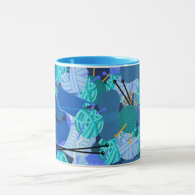 Blå Sticka 1 Pearl 1 Mugg (Center)