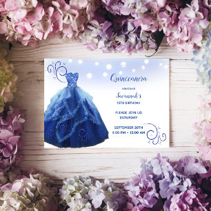 Blå stjärna i Ljus Quinceanera Inbjudningar