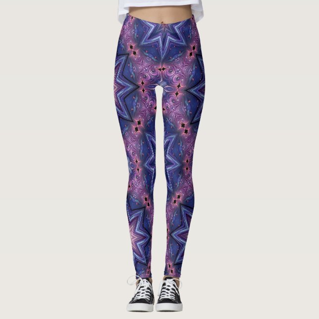Blå stjärna leggings (Framsida)
