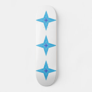 Blå stjärna skateboard bräda 20,5 cm