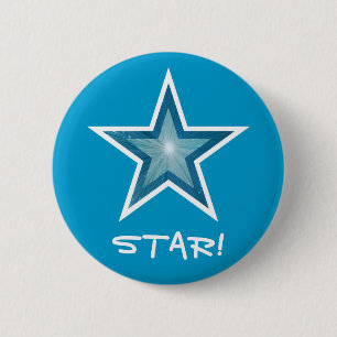 Blå stjärna "STAR"-knapp blå! Knapp