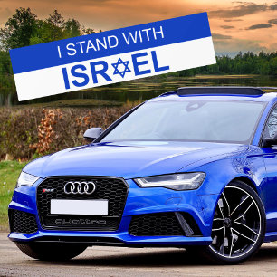 Blå stjärnan av David, jag står med Israel Bildekal