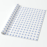 Blå stjärnan av David on White Presentpapper<br><div class="desc">Papper med en blå stjärna av David (Magen David) mönster på vit bakgrund. Anpassade. Perfekt för judiska helgdagar och tillfälle inklusive Hanukkah (Chanukah),  Pub Mitzvah eller Bat mitzvah.</div>