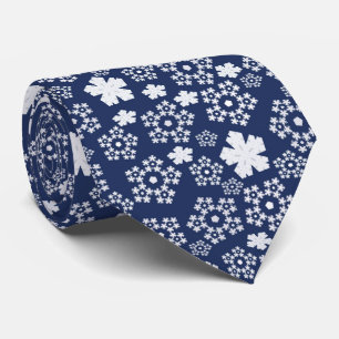 Blå stjärnan och snöflingan Julvinter Mönster Slips