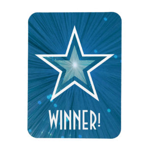 Blå stjärnan "Winner"! flexibel magnet