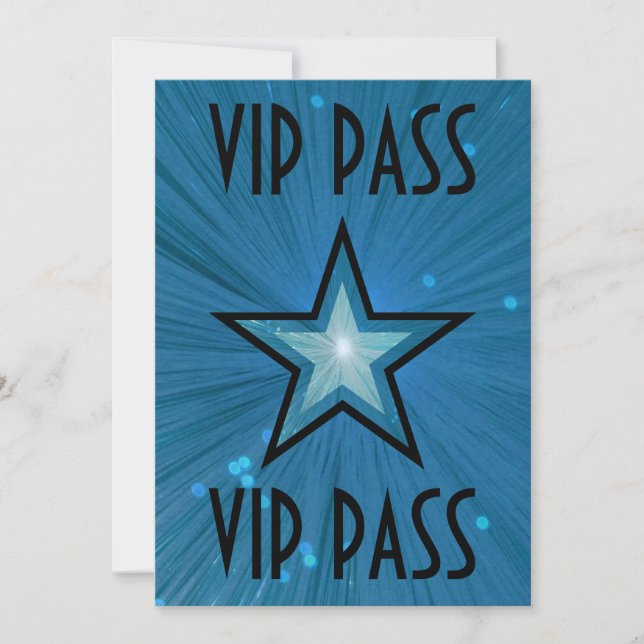 Blå stjärnans VIP PASS-inbjudan svart Inbjudningar (Framsida)